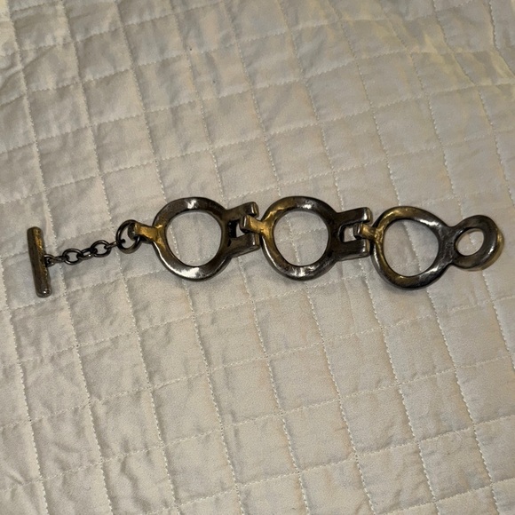 Vintage Mid Century c1950s A.A. Anders Andersen Pewter Modernist Bracelet signed